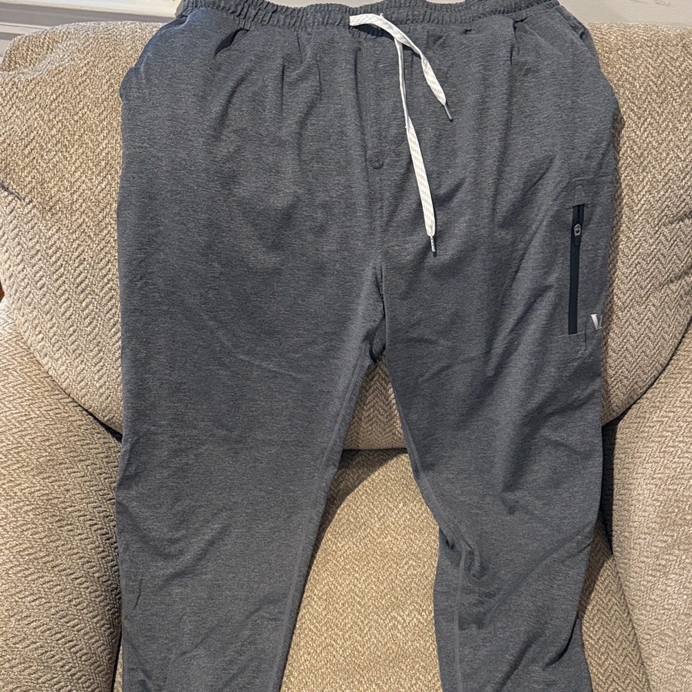 Vuori Charcoal Joggers with White Drawstring